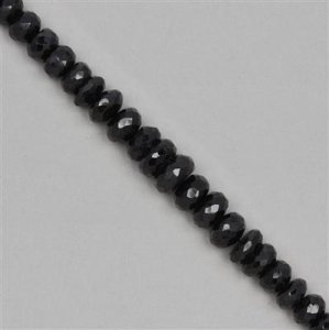 Black Spinel Beads, Rondelle Gemstone Strands. 140cts, Faceted Rondelles LBRU91