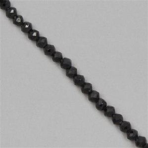 Black Spinel Beads, Rondelle Gemstone Strands. 15cts, Faceted Rondelles UHRU04