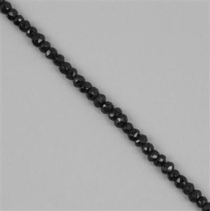 Black Spinel Beads, Rondelle Gemstone Strands. 45cts, Faceted Rondelles PMRU23