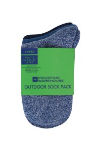 Outdoor Kids Socks - 3 Pack - Blue