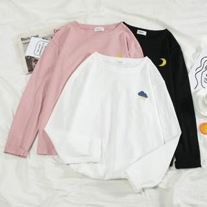 Annyoung - Shirt met lange mouwen en borduursel