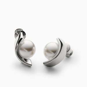 Skagen Women Agnethe Pearl Silver-Tone Stud Earrings - One size