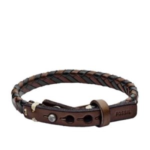 Fossil Men Braided Bracelet - Brown And Black - One size