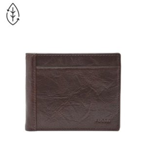 Fossil Men Neel Large Coin Pocket Bifold Brown - One size