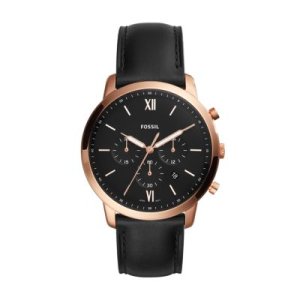 Fossil Men Neutra Chronograph Black Leather Watch - One size