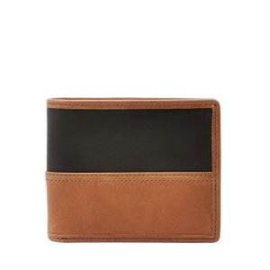Fossil Men Tate Rfid Bifold With Flip Id Brown - One size