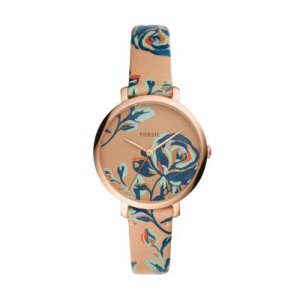 Fossil Women Jacqueline Three-Hand Multi-Coloured Leather Watch Pink - One size