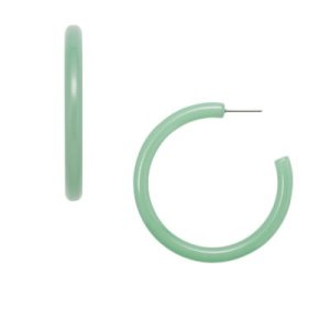 Fossil Women Pastel Green Acetate Hoops - One size