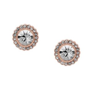 Fossil Women Round Rose-Gold-Tone Brass Studs - One size
