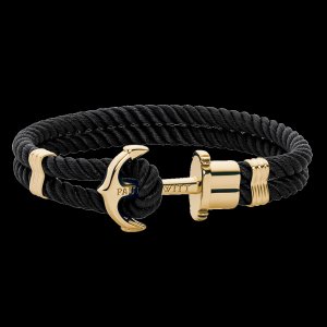 Anchor Bracelet PHREP IP Gold Nylon Black