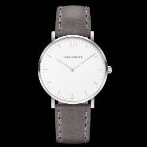 Watch Sailor Line White Sand Stainless Steel Leather Watch Strap Grey