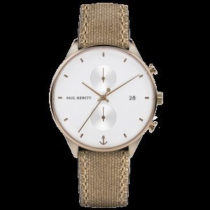 Paul Hewitt - Reloj chrono line white sand ip bronce canvas desert