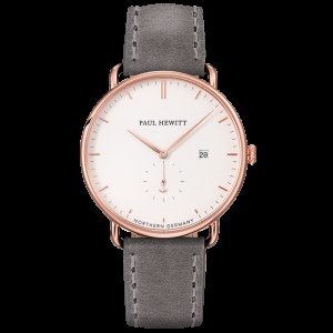 Paul Hewitt - Reloj grand atlantic line white sand ip rosa correa piel gris