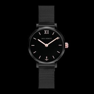 Paul Hewitt - Reloj modest black sunray negro oro rosa mesh negro