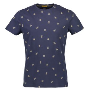 New In Town T-Shirt Close Fitting Indigo Blauw   XXL