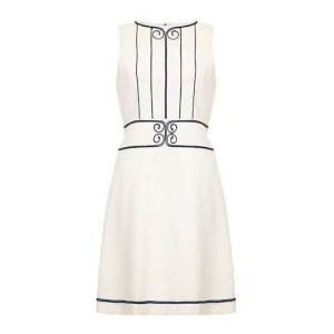1960s Louis Feraud White Applique Dress Size 12, White