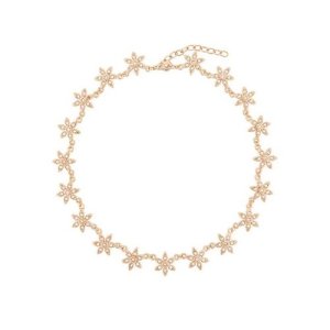 1980s Vintage D'Orlan Crystal Flower Necklace, Gold