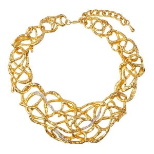 1994 Vintage Elizabeth Taylor Vine Swarovski Crystal Necklace, Gold