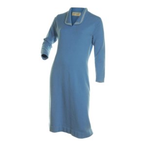 Azure 1960s Cashmere Wool Blue Vintage Dress, Blue