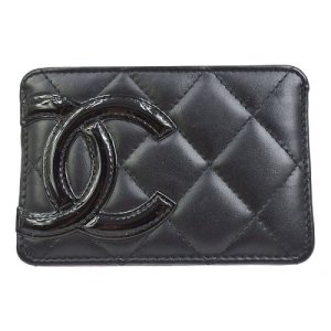 Chanel Cambon Line Cc Logos Card Case Black, Black