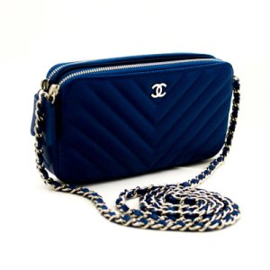 Chanel Caviar Chain Shoulder Bag, Blue