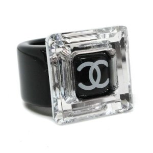Chanel Cc Logos Ring Black 10A, Black