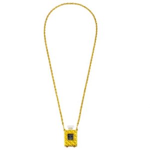 Chanel Coco Perfume Bottle Gold Chain Pendant Necklace, Gold