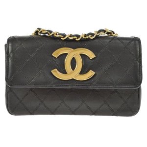 Chanel Cosmos Quilted Cc Single Chain Shoulder Bag Black, Black