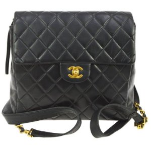 Chanel Quilted Cc Chain Backpack Bag Black, Black