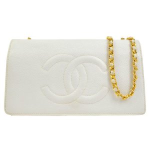 Chanel Woc Chain Shoulder Wallet White, White