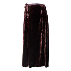 Dries Van Noten Long Skirt Vintage Silk Velvet Brown, Brown