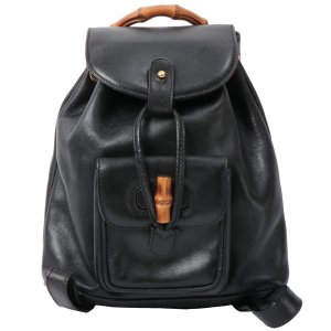 Gucci Bamboo Mini Backpack Black, Black