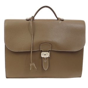 Hermes Sac A Depeche 38 Briefcase Hand Bag Brown Traurillon Clemence, Brown