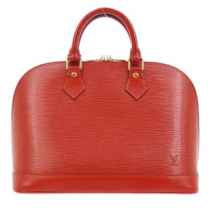 Louis Vuitton Alma Hand Bag Epi Red M4058E, Red