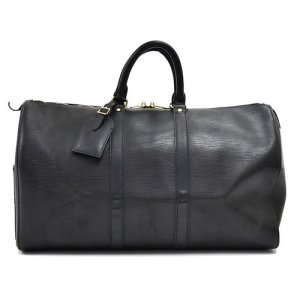 Louis Vuitton Keepall 45 Black Epi Leather Duffle Travel Bag, Black