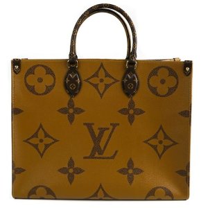 Louis Vuitton Onthego Tote Reverse Brown Monogram Leather Giant Gm On The Go, Brown