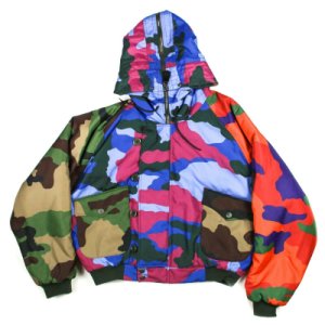 Moschino Puffer Coat Camo Print Multicolor Zip Up Jacket 42 - Large  Pre-Owned Used, Black