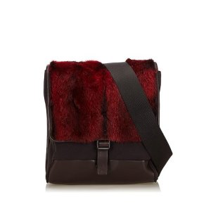 Prada Fur Crossbody Bag, Red