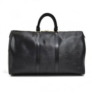 Vintage Louis Vuitton Keepall 45 Black Epi Leather Duffle Travel Bag, Black
