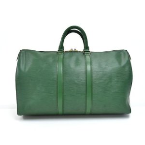 Vintage Louis Vuitton Keepall 45 Green Epi Leather Duffle Travel Bag, Green
