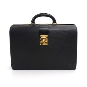 Vintage Louis Vuitton Serviette Fermoir Black Epi Leather Briefcase, Black