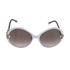 White Shamballa Divinity Round Sunglasses, White
