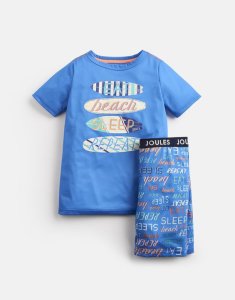 Tom Joule Jungen Rowley Kurzes Pyjama Set - Blau Text