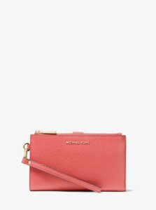MK Adele Pebbled Leather Smartphone Wallet - Pink Grapefruit - Michael Kors