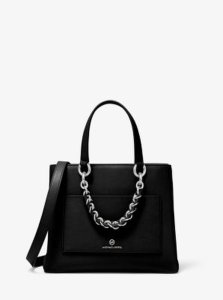MK Cece Small Leather Chain Messenger Bag - Black - Michael Kors