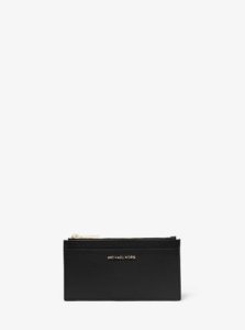 MK Large Pebbled Leather Card Case - Black - Michael Kors