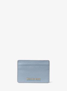 MK Pebbled Leather Card Case - Pale Blue - Michael Kors