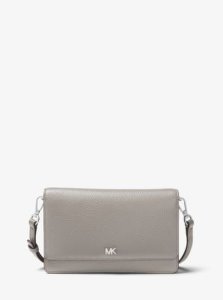 MK Pebbled Leather Convertible Crossbody Bag - Pearl Grey - Michael Kors