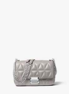 MK Sloan Small Quilted Leather Crossbody Bag - Pearl Grey - Michael Kors
