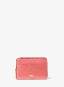MK Small Pebbled Leather Wallet - Pink Grapefruit - Michael Kors